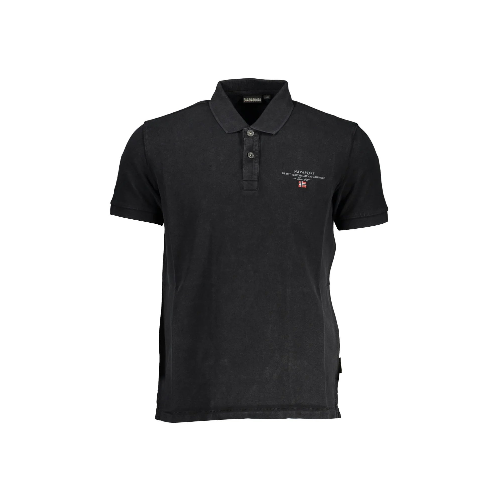 Napapijri Polo Maniche Corte Uomo Nera Stampa/Ricamo/Logo Nero - foto prodotto
